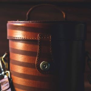 Leather Bucket Charlie North South Cylindrical Bag